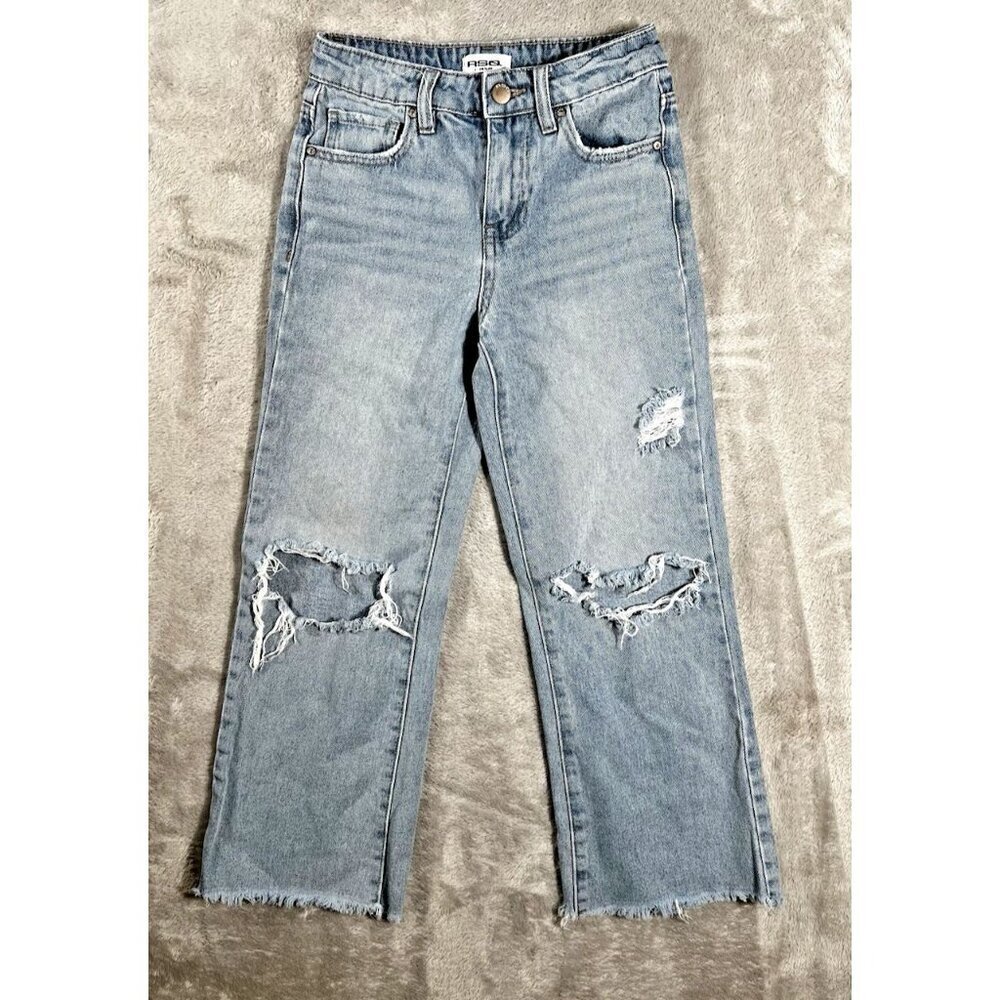 RSQ Girls Wide Leg Distressed Jeans - Size 8